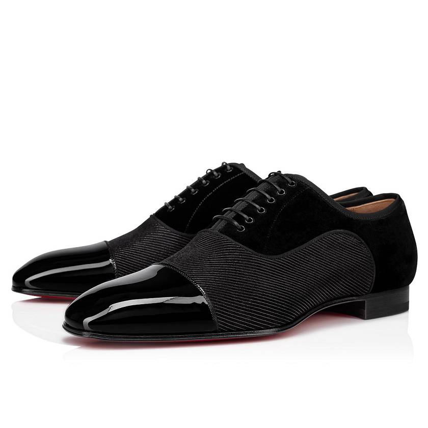 Men's Christian Louboutin Greggo Creative Leather Dress Shoes - Black [7520-318]